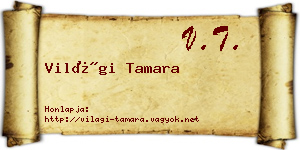Világi Tamara névjegykártya